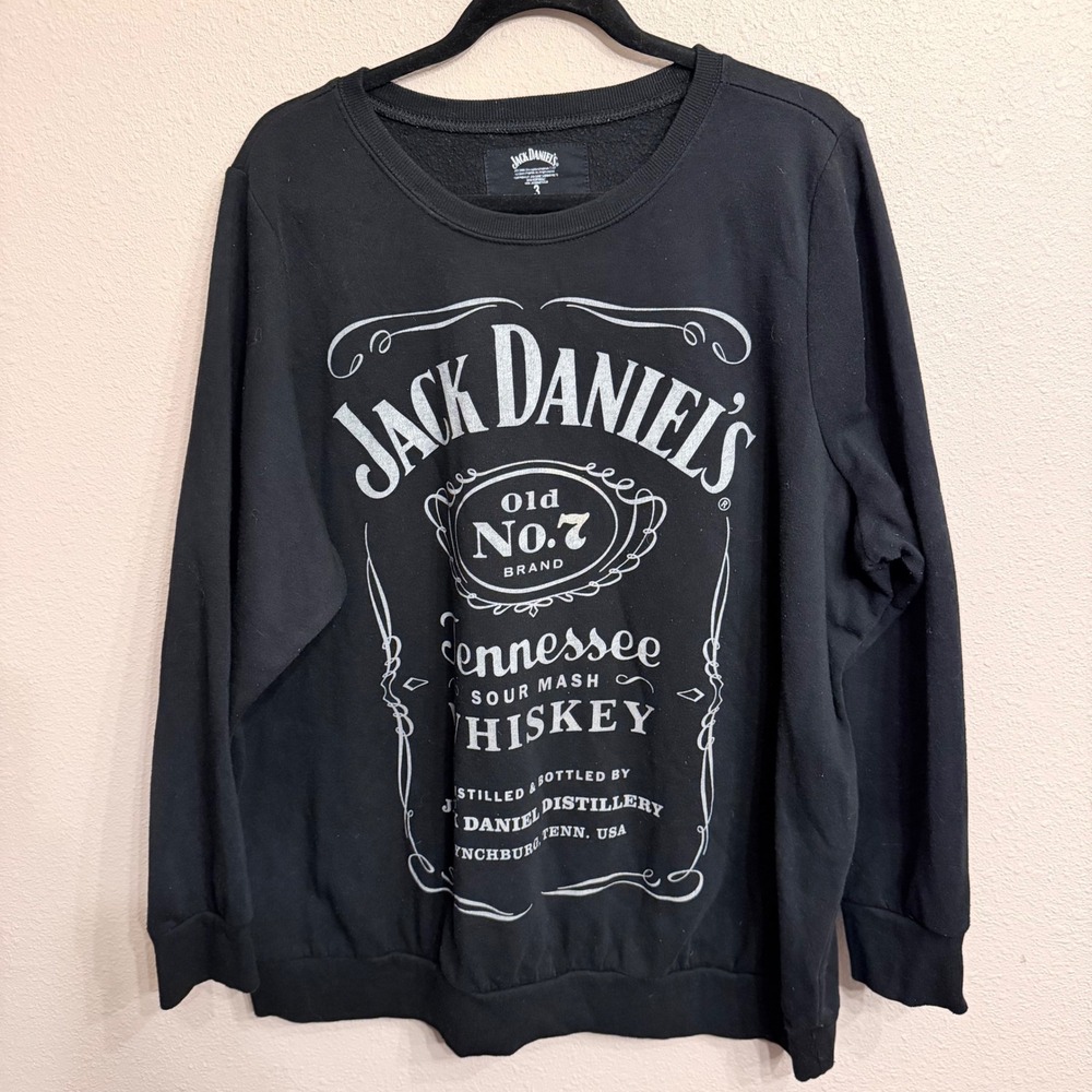 Jack Daniels Old No. 7 Tennessee Whiskey Graphic Sweatshirt Black Mens 3 XL